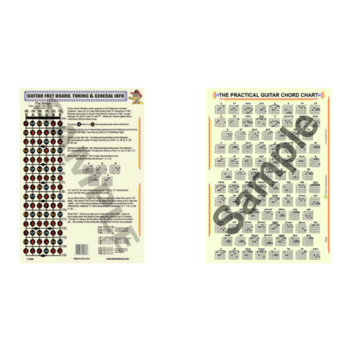 The 8 1/2” x 11” Notebook Size Practical Guitar Chord and Fretboard Chart
