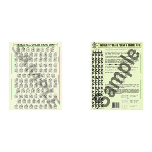 The 8 1/2” x 11” Notebook Size Practical Ukulele Chord and Fretboard Chart