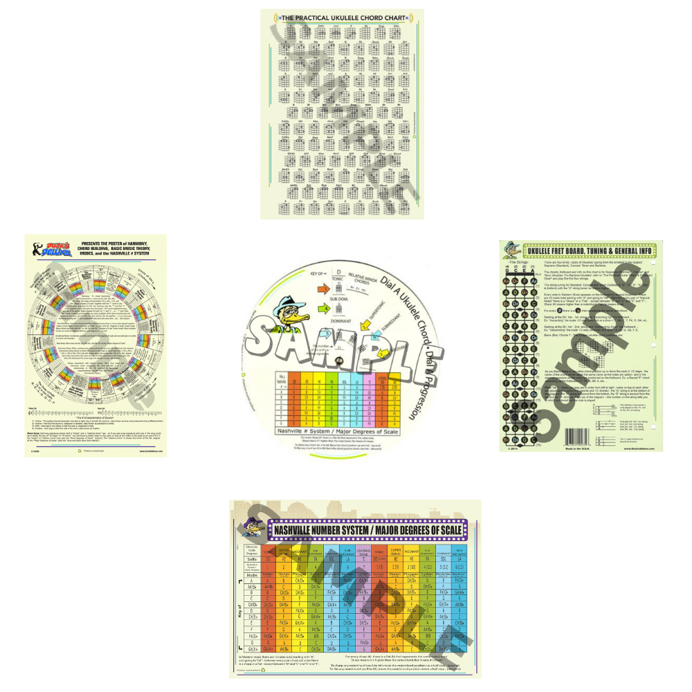 DR. DUCKS’ MUSIC THEORY/UKULELE TRIFECTA MUSICIANS PERSONAL LIBRARY - (THE TWO CHARTS AND ONE DIAL EXTRAVAGANZA)